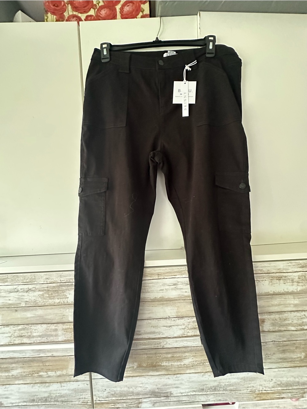 🖤 Bleu Denim + Design Women’s 16W Black Skinny Cargo Pants NWT